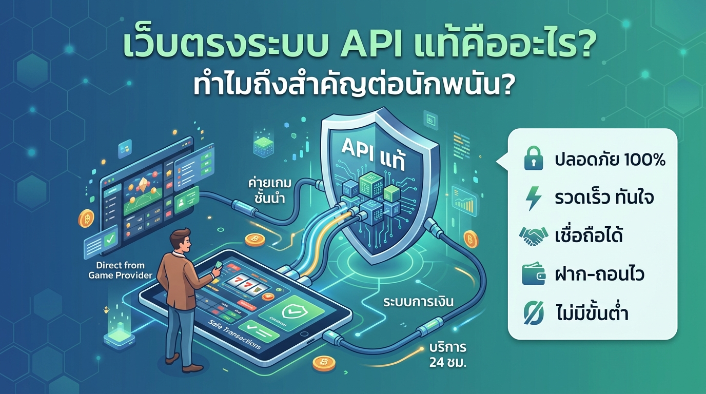 เว็บตรงระบบ API แท้คืออะไร? ทำไมถึงสำคัญต่อนักพนัน?