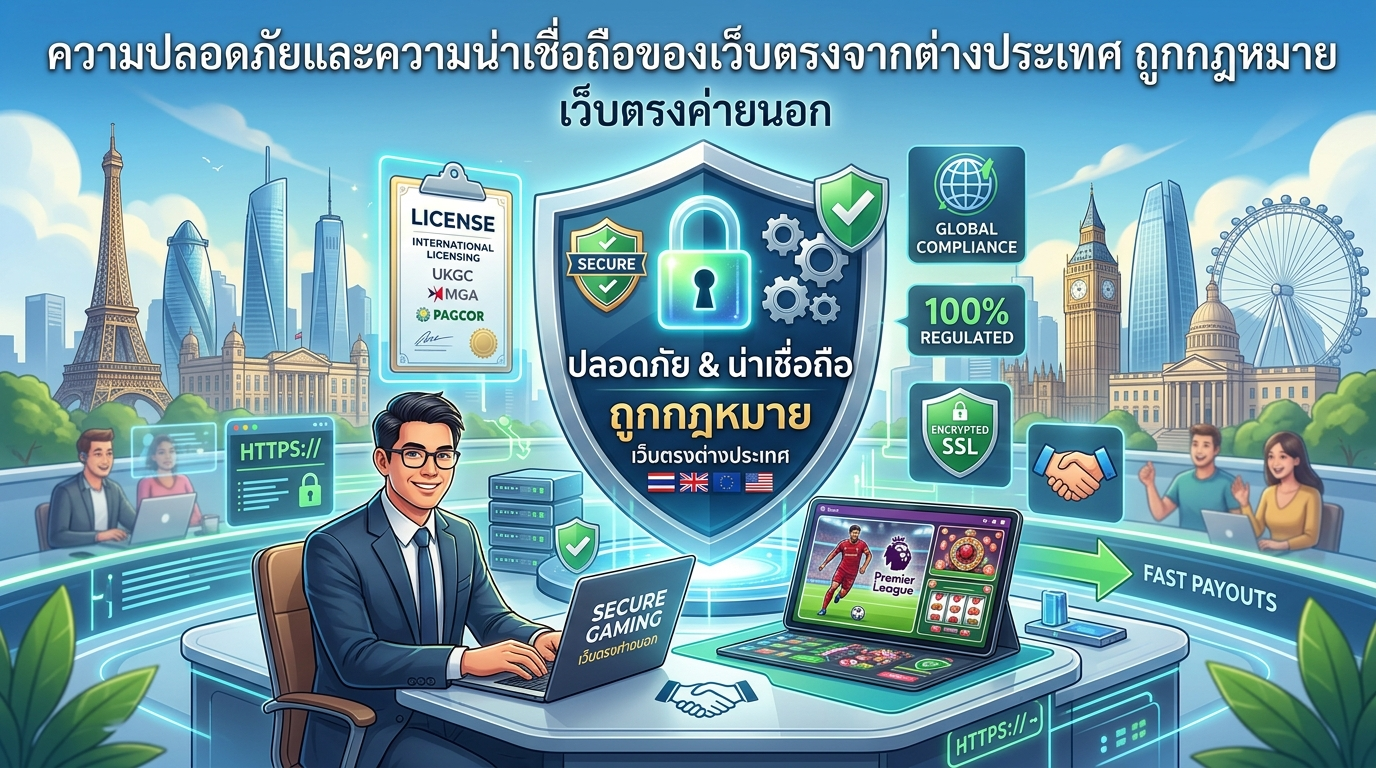 ความปลอดภัยและความน่าเชื่อถือของเว็บตรงจากต่างประเทศ ถูกกฎหมาย