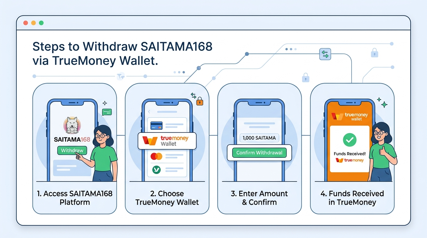 ขั้นตอนการถอนเงิน SAITAMA168 ผ่าน TrueMoney Wallet