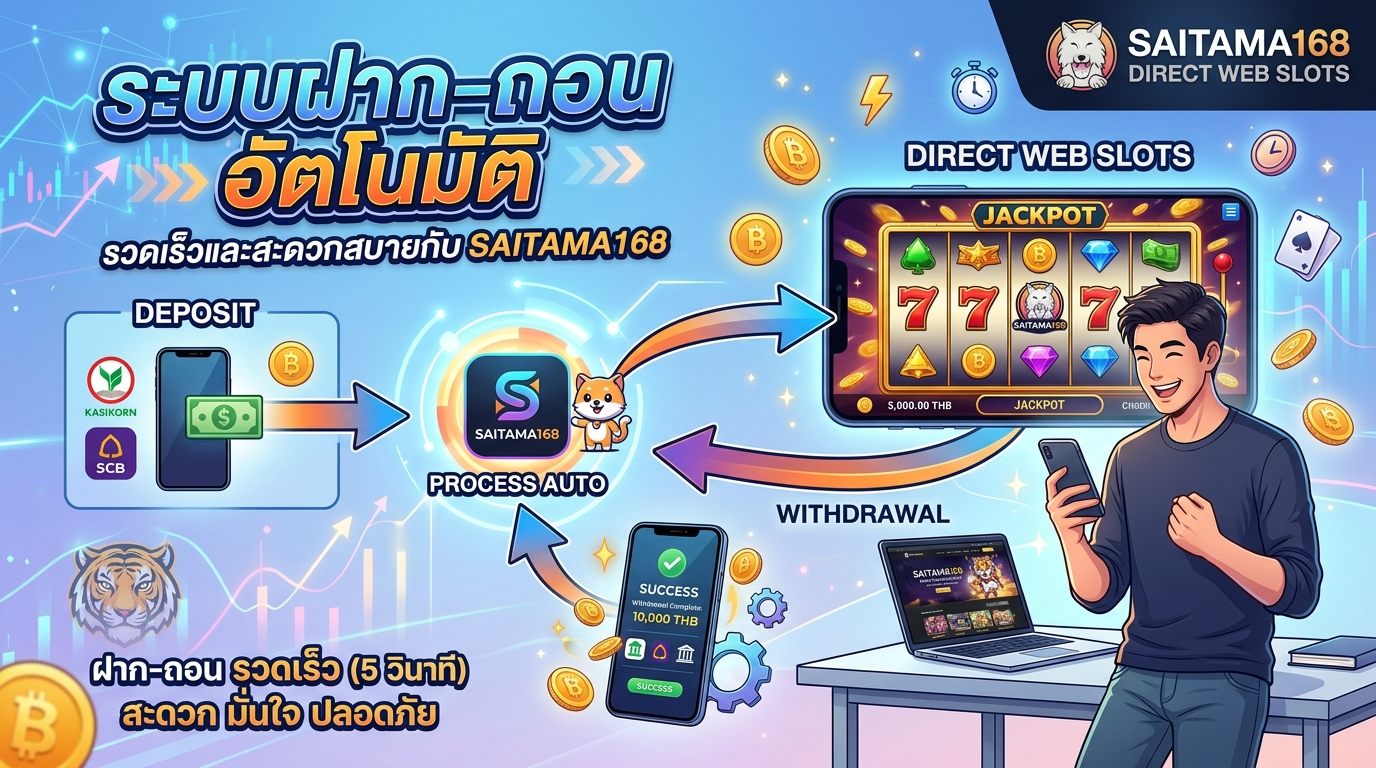 ระบบฝาก-ถอนอัตโนมัติ รวดเร็ว ทันใจ กับ สล็อตเว็บตรง SAITAMA168